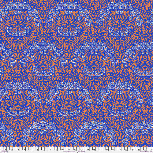 FreeSpirit - Kaffe x Morris & Co. - Michaelmas Daisy - Cobalt - PWKW007.Cobalt - Sold by the Half Yard