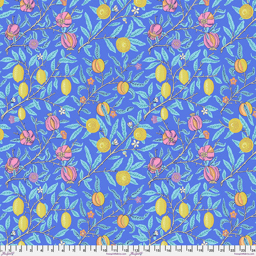FreeSpirit - Kaffe x Morris & Co. - Fruit - Cobalt - PWKW010.Cobalt - Sold by the Half Yard