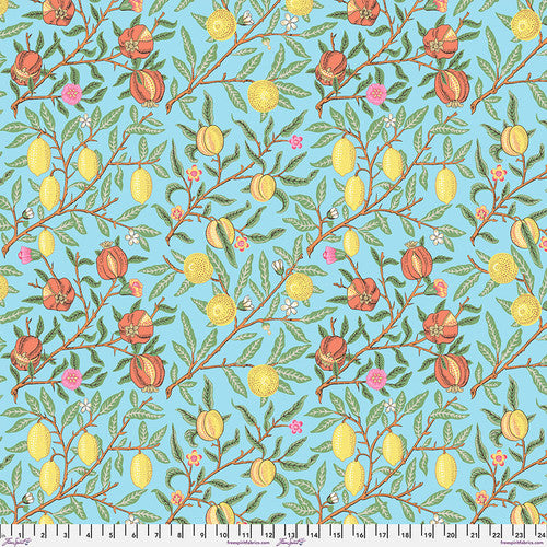 FreeSpirit - Kaffe x Morris & Co. - Fruit - Duck Egg - PWKW010.Duckegg - Sold by the Half Yard
