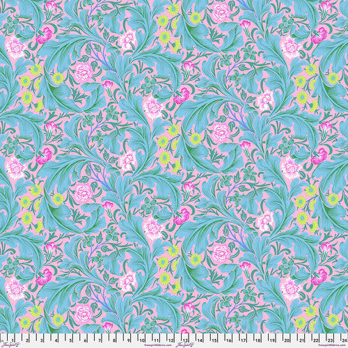 FreeSpirit - Kaffe x Morris & Co. - Leicester - Aqua - PWKW011.Aqua - Sold by the Half Yard