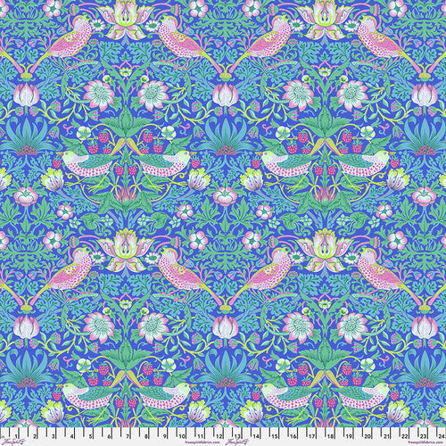 FreeSpirit - Kaffe x Morris & Co. - Strawberry Thief - Blue - PWKW013.Blue - Sold by the Half Yard