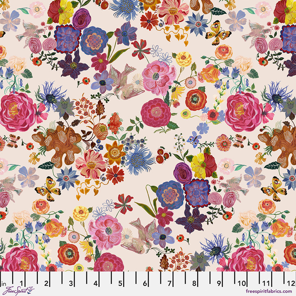 FreeSpirit Fabrics - Pastoral Symphony - Folk Dream - Peach - PWNL051.PEACH - Sold by the Half Yard