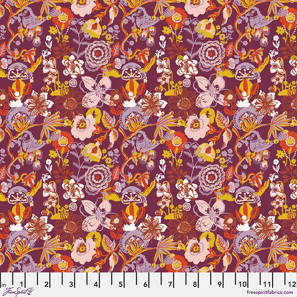 FreeSpirit Fabrics - Pastoral Symphony - Rebecca - Plum - PWNL058.PLUM - Sold by the Half Yard