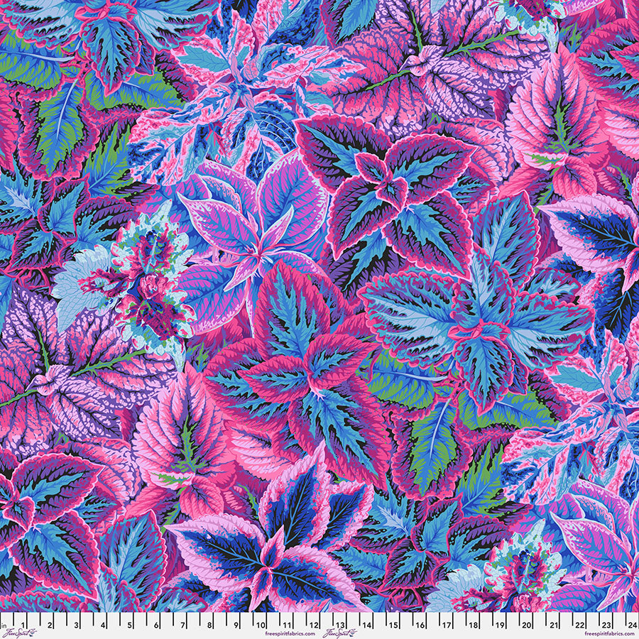 FreeSpirit - Kaffe Fassett Collective August 2025 - Bold Leaves - Blue - PWPJ132.Blue - Sold by the Half Yard