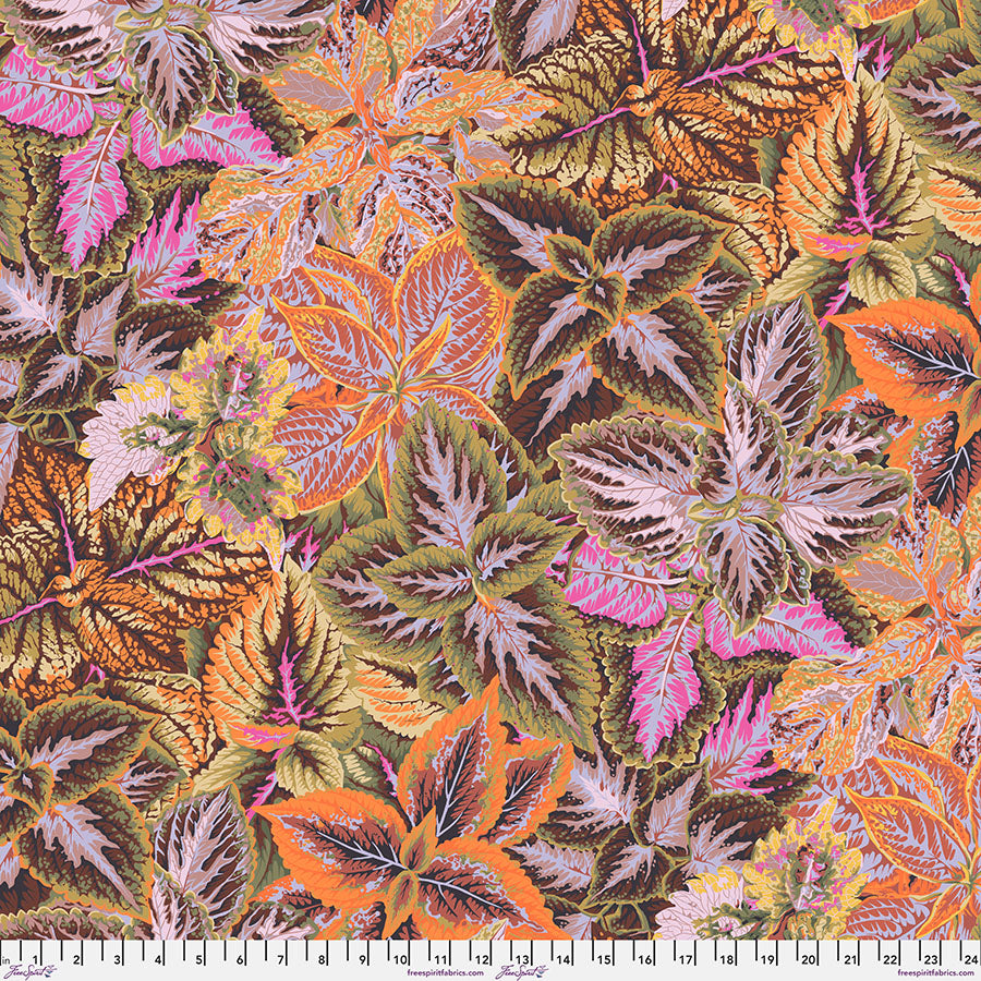 FreeSpirit - Kaffe Fassett Collective August 2025 - Bold Leaves - Brown - PWPJ132.Brown - Sold by the Half Yard