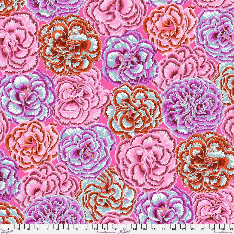 FreeSpirit - Kaffe Fassett Collective August 2025 - Picotee Carnations - Pink - PWPJ133.PINK - Sold by the Half Yard