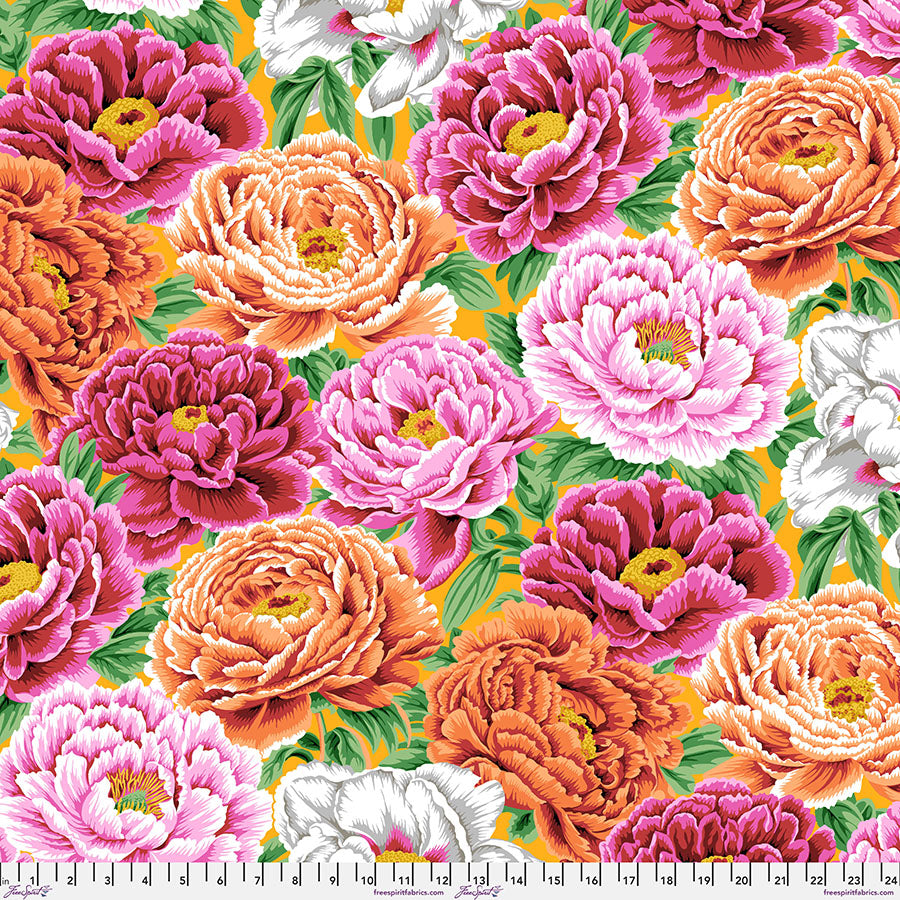 FreeSpirit - Kaffe Fassett Collective August 2025 - Tibetan Peony - Warm - PWPJ136.Warm - Sold by the Half Yard