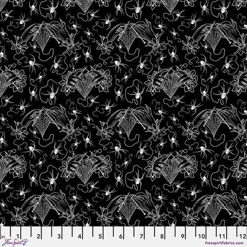 FreeSpirit - Costumes & Cobwebs - SM Cobweb Lace - Black - PWRH118.BLACK - Sold by the Half Yard
