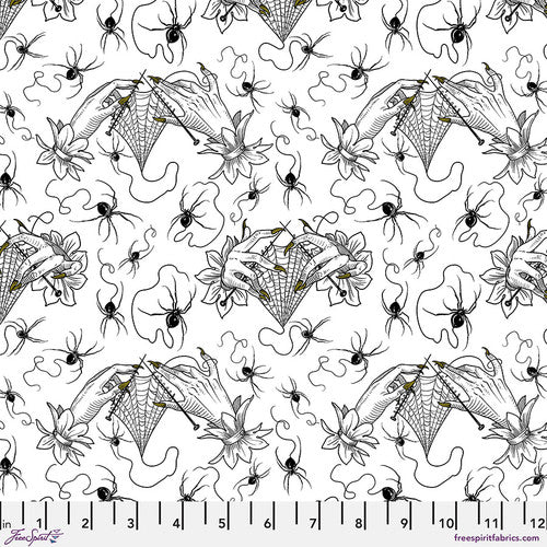 FreeSpirit - Costumes & Cobwebs - Cobweb Lace - White - PWRH119.WHITE - Sold by the Half Yard