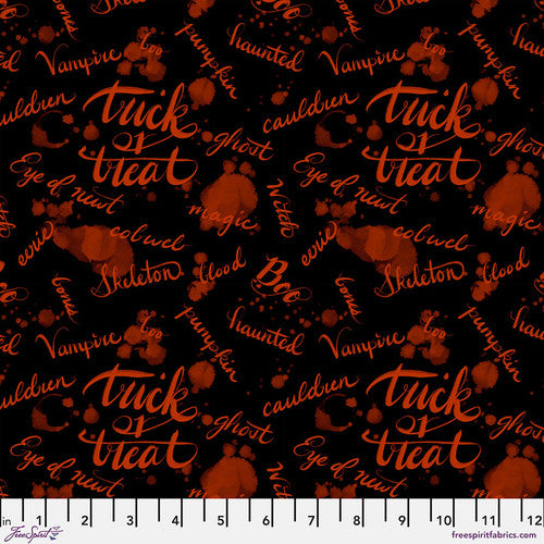FreeSpirit - Costumes & Cobwebs - Ink Blot - Black - PWRH124.BLACK - Sold by the Half Yard