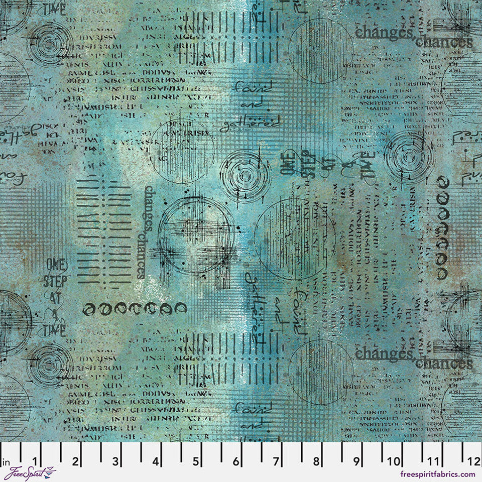 FreeSpirit Fabrics - On Your Mark - Assemblage - Ocean - PWSE029.OCEAN - Sold by the Half Yard