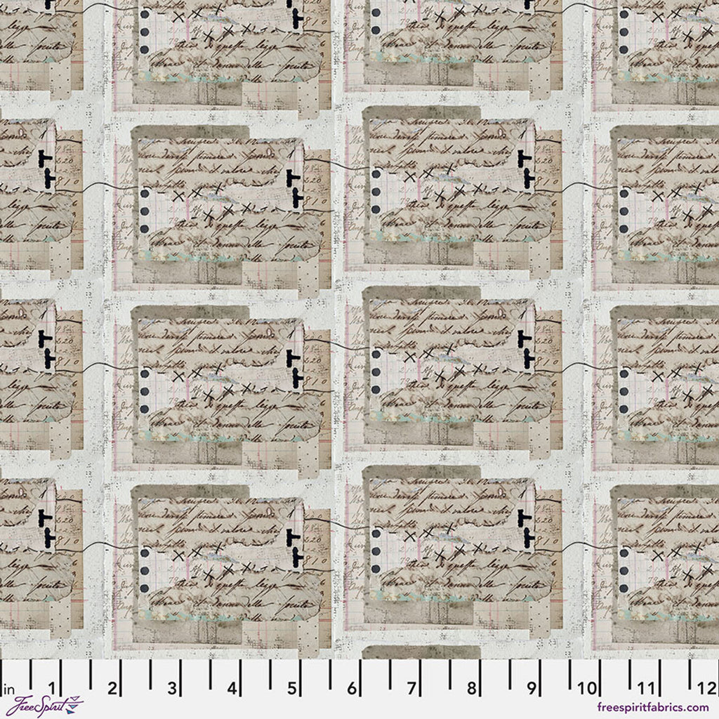 FreeSpirit Fabrics - On Your Mark - Script - Paper - PWSE042.PAPER - Sold by the Half Yard