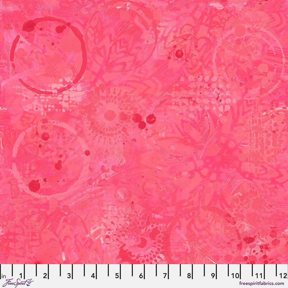 FreeSpirit Fabrics - Textures 2 - Tonal Graffiti - Raspberry - PWSP037.RASPBERRY - Sold by the Half Yard