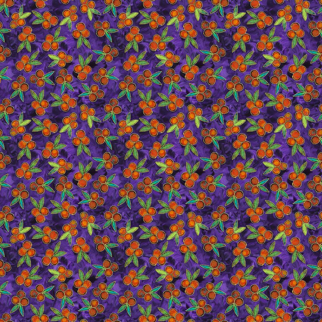 FreeSpirit Fabrics: Garden Delight - Sue Penn - Berries Purple