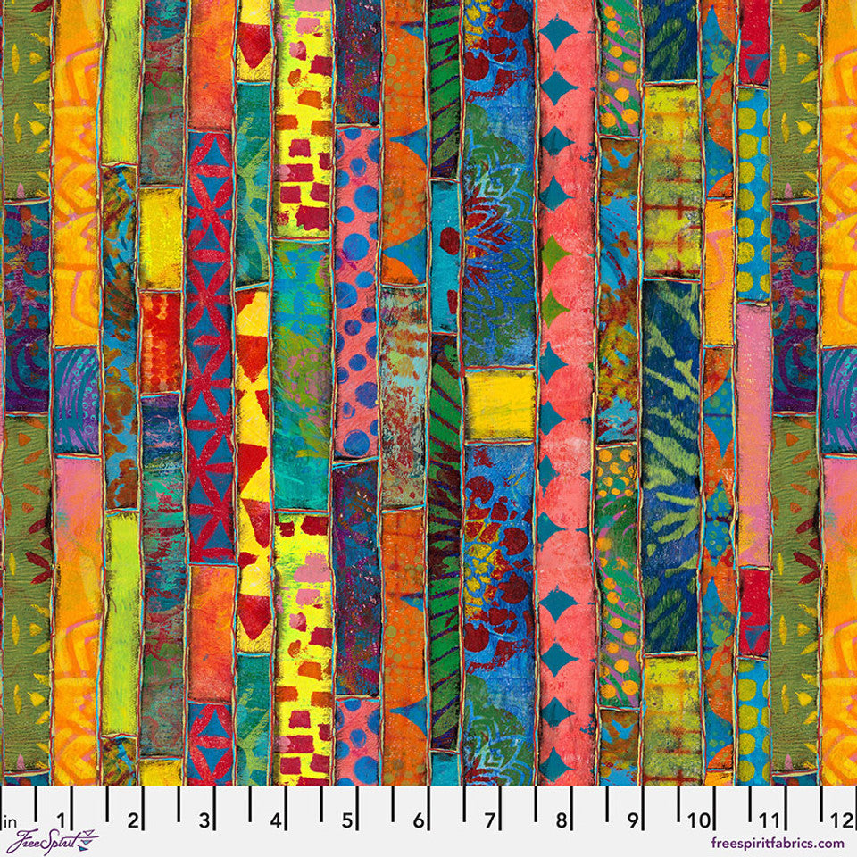 FreeSpirit Fabrics - Dragonfly Dance - Paper Stripe - Multi - PWSP108.MULTI - Sold by the Half Yard