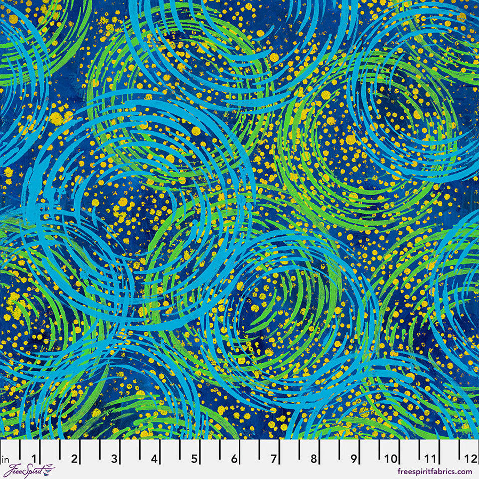 FreeSpirit Fabrics - Dragonfly Dance - Swirlygig - Blue- PWSP111.BLUE - Sold by the Half Yard
