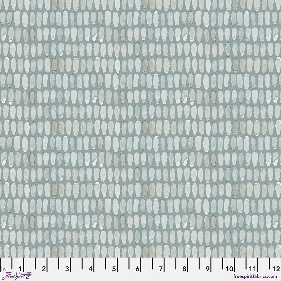 Dash - Misty || Brushstrokes by Shell Rummel for FreeSpiri Fabrics (Sold by the Half Yard)