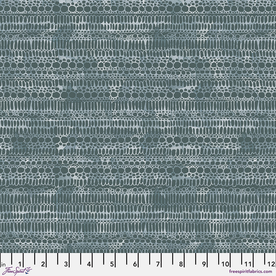 Large  Pebble - Silver Blue || Brushstrokes by Shell Rummel for FreeSpiri Fabrics (Sold by the Half Yard)