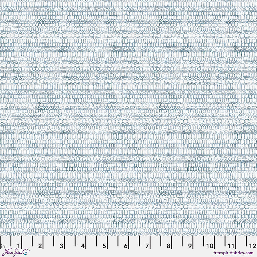 Small  Pebble - Stone Blue || Brushstrokes by Shell Rummel for FreeSpiri Fabrics (Sold by the Half Yard)