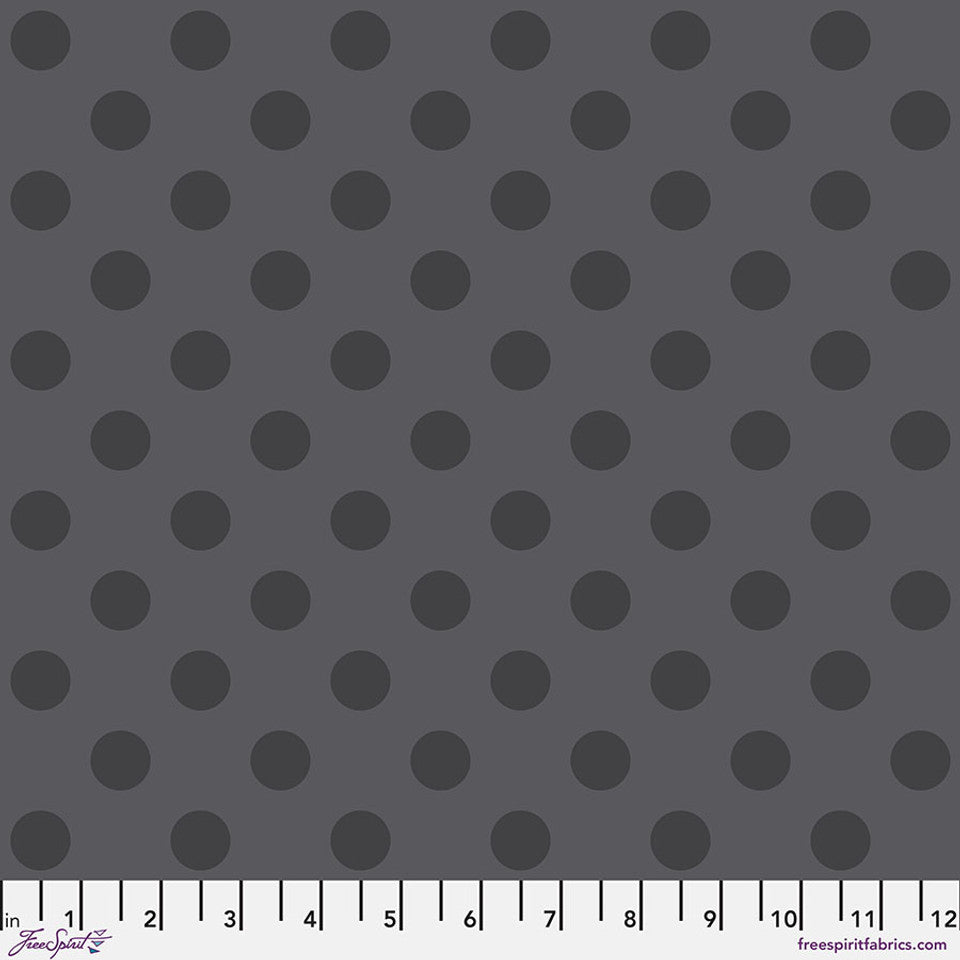 Pre-Order - FreeSpirit Fabrics - True Colors Graywork - Pom Pom - Carbon - PWTP118.CARBON - Sold by the Half Yard