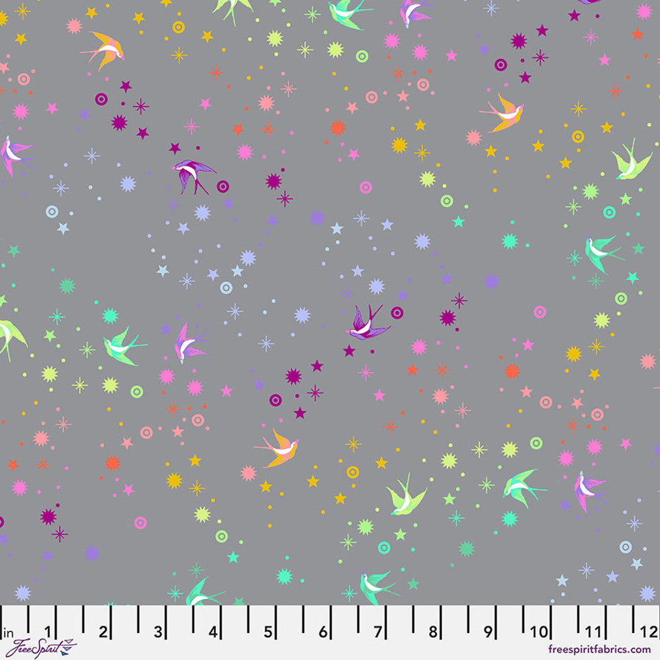 Pre-Order - FreeSpirit Fabrics - True Colors Graywork - Fairy Dust - Shadow - PWTP133.SHADOW - Sold by the Half Yard