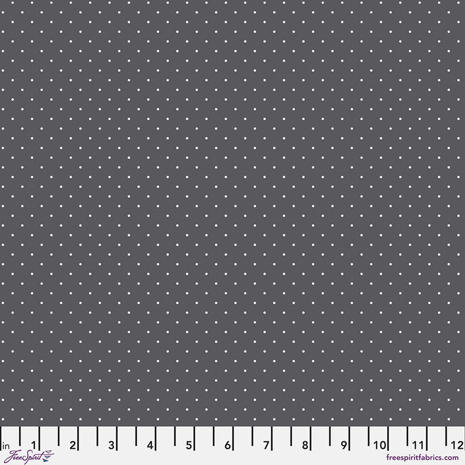 Pre-Order - FreeSpirit Fabrics - True Colors Graywork - Tiny Dots - Carbon - PWTP185.CARBON - Sold by the Half Yard