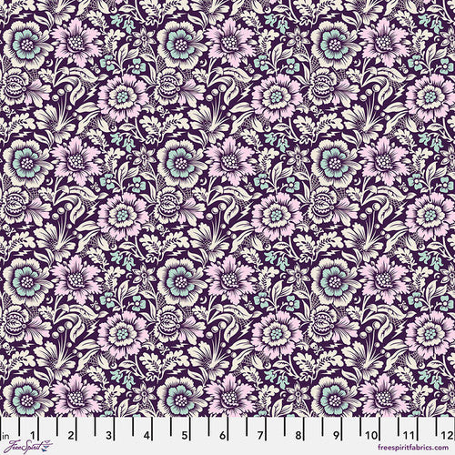 Free Spirit Fabrics: Nightshade (Déjà Vu) - Spider Blossom Nerium