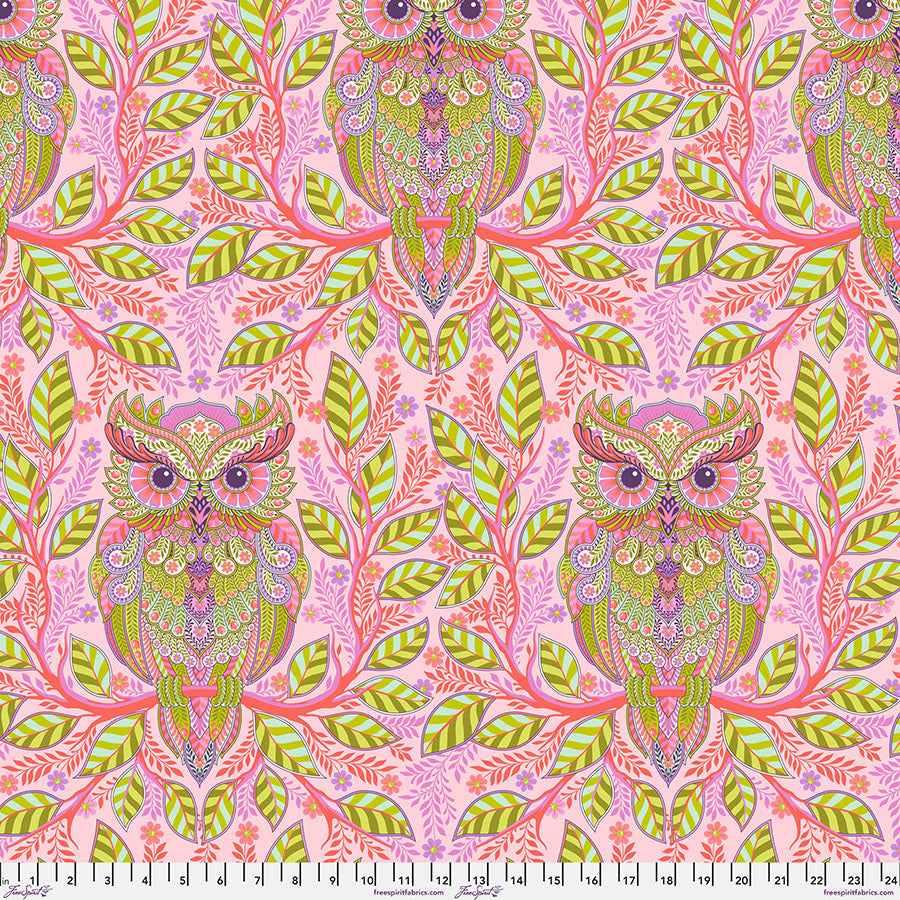 FreeSpirit Fabrics - Full Moon Forest II - Hootie Patootie - Honey - PWTP244.HONEY - Sold by the Half Yard