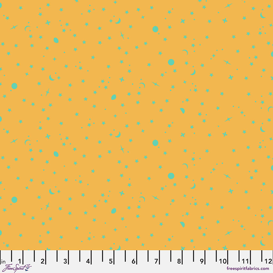 FreeSpirit Fabrics - True Colors 2025 - Space Sprinkles - Papaya  - PWTP254.PAPAYA - Sold by the Half Yard