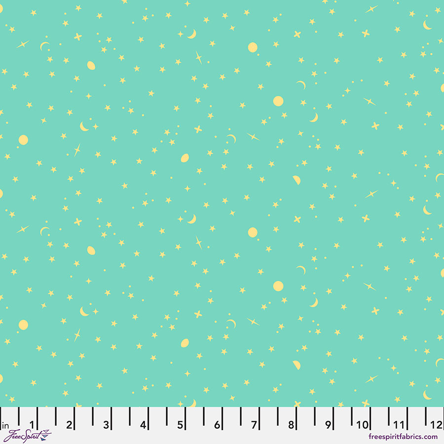 FreeSpirit Fabrics - True Colors 2025 - Space Sprinkles - Seaglass  - PWTP254.SEAGLASS - Sold by the Half Yard