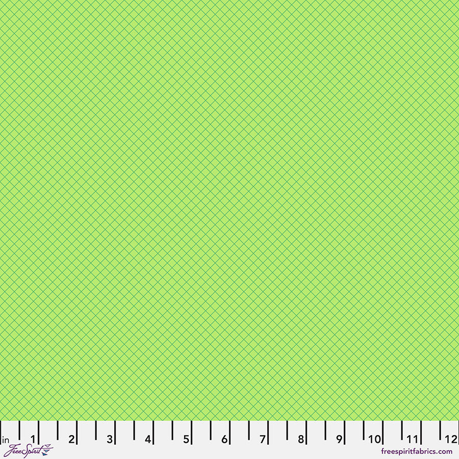 FreeSpirit Fabrics - True Colors 2025 - On the Grid - Apple  - PWTP255.APPLE - Sold by the Half Yard