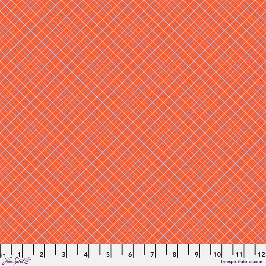 FreeSpirit Fabrics - True Colors 2025 - On the Grid - Salmon  - PWTP255.SALMON - Sold by the Half Yard