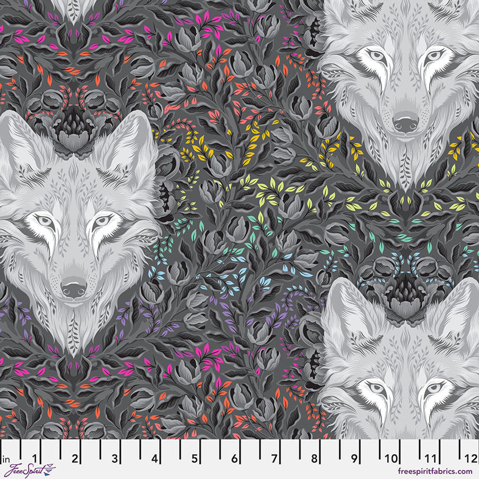 Pre-Order - FreeSpirit Fabrics - Graywork - Wolf of Pink Street - Carbon - PWTP256.CARBON - Sold by the Half Yard