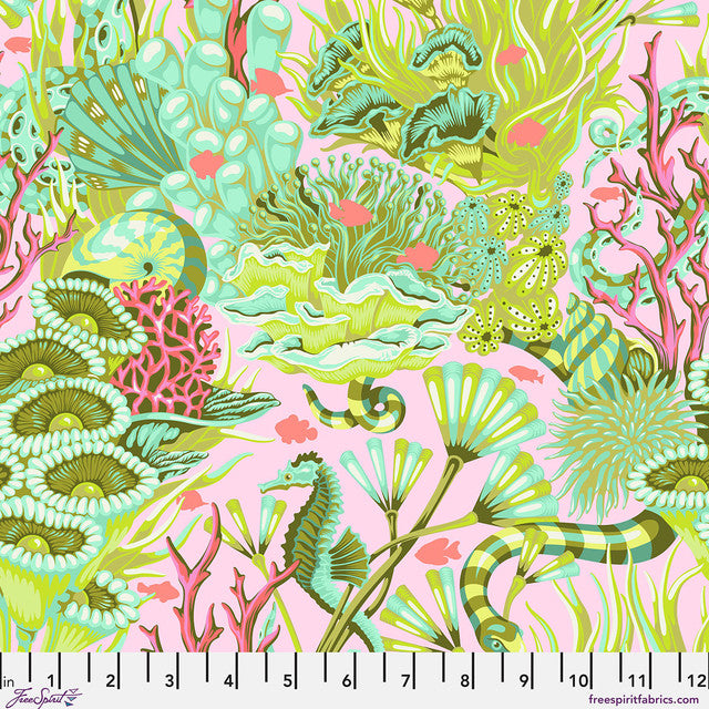 Pre-Order - FreeSpirit Fabrics - Floral Reef - Reef What You Sew - Coralline - PWTP264.CORALLINE - Sold by the Half Yard