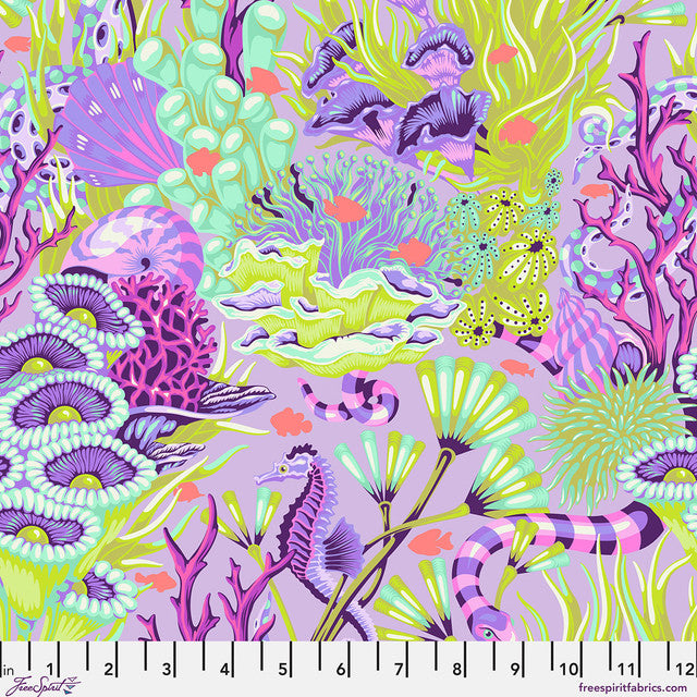 Pre-Order - FreeSpirit Fabrics - Floral Reef - Reef What You Sew - Ultraviolet - PWTP264.ULTRAVIOLET - Sold by the Half Yard