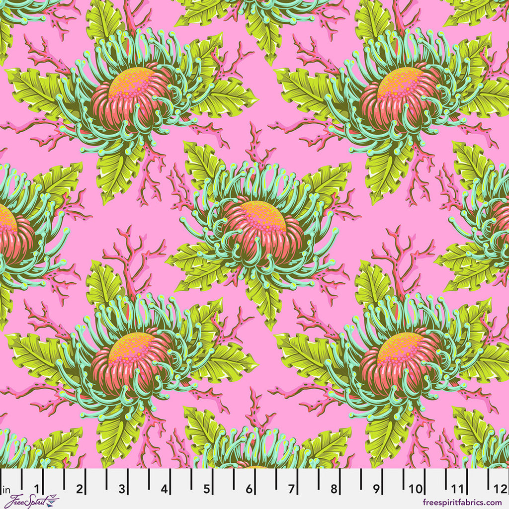 Pre-Order - FreeSpirit Fabrics - Floral Reef - Friends & Anemones - Coralline - PWTP265.CORALLINE - Sold by the Half Yard
