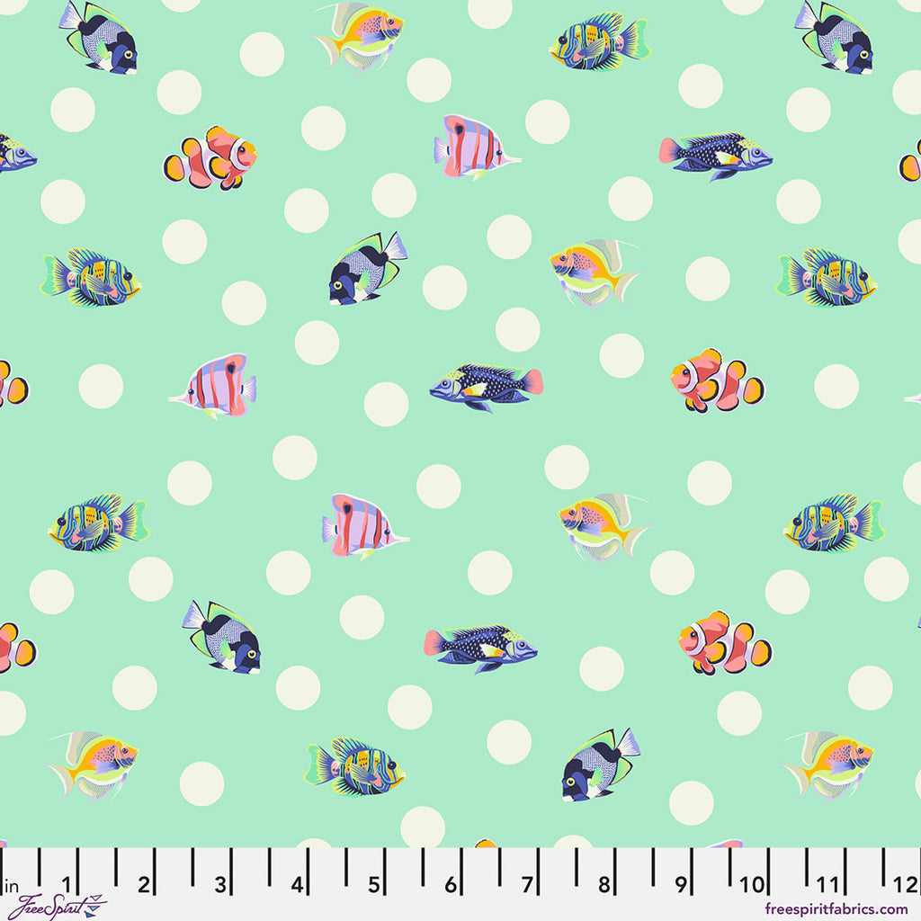 Pre-Order - FreeSpirit Fabrics - Floral Reef - School Crossing - Seafoam - PWTP268.SEAFOAM - Sold by the Half Yard