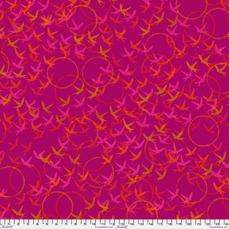 FreeSpirit Fabrics - Findings - Flying Free - Fuchsia - PWVW041.FUCHSIA - Sold by the Half Yard