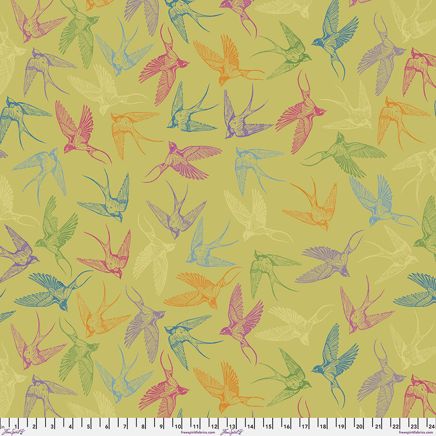 FreeSpirit Fabrics - Findings - Swallows - Unity - PWVW042.UNITY - Sold by the Half Yard