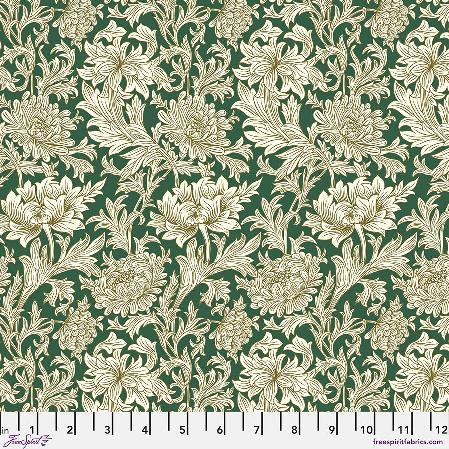 FreeSpirit Fabrics - The Oxford Holiday Collection - Chrysanthemum Toile - Forest - PWWM013.FOREST - Sold by the Half Yard