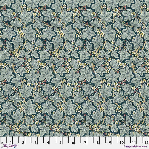 FreeSpirit - Morris & Co. - Bramble - Indigo - PWWM056.Indigo - Sold by the Half Yard