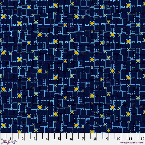 Freespirit Fabrics: Billy Reue -  Floor Plan - Blueprint || Architecture School PWWR038.BLUEPRINT