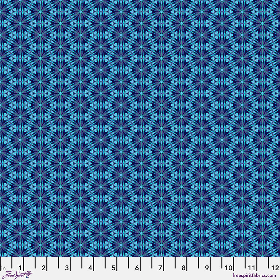 FreeSpirit Fabrics - Kaleidoscope - Cristalla - Sapphire - PWWR054.SAPPHIRE - Sold by the Half Yard