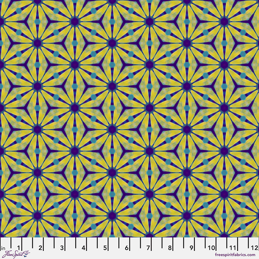 FreeSpirit Fabrics - Kaleidoscope - Pinwheel - Daisy - PWWR064.DAISY - Sold by the Half Yard