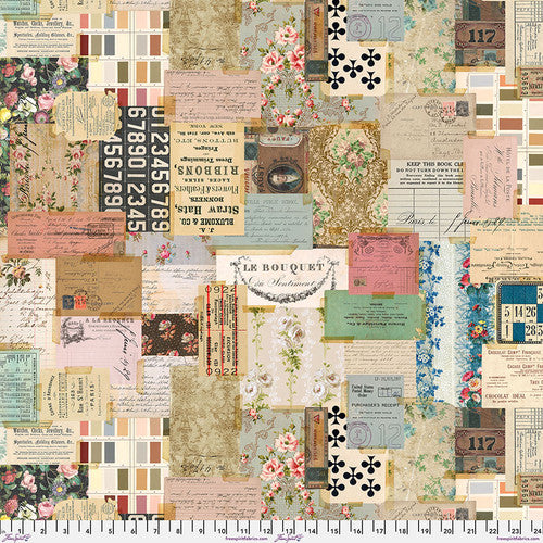 FreeSpirit - Eclectic Elements - Ephemera Multi 108 Wideback - QBTH014.PALETTE - Sold by the Half Yard