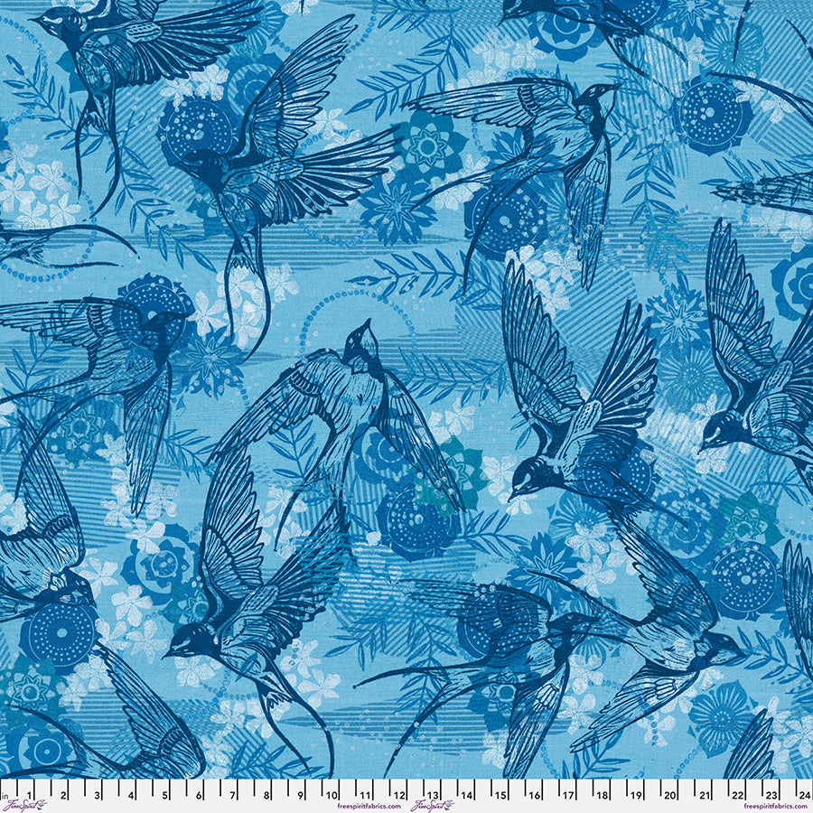 FreeSpirit Fabrics - Findings - 108" Backing Fabric - Coming Home - Indigo - QBVW002.INDIGO - Sold by the Half Yard