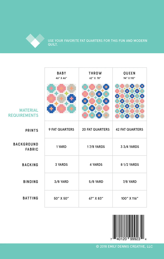 Cross Tile Quilt Pattern by Emily Dennis of Quilty Love- QLP107