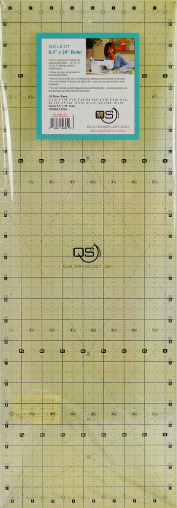 Quilter's Select - Non-Slip Ruler 8-1/2in x 24in - QS-RUL85X24