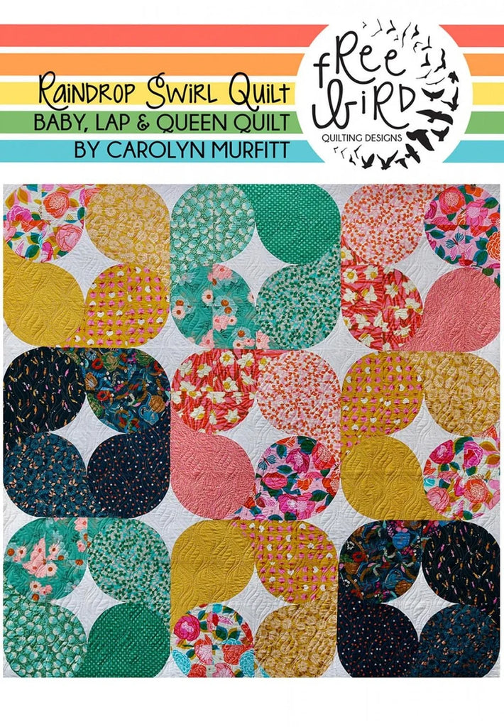 Free Bird Quilting Designs - Raindrop Swirl Quilt Pattern by Carolyn Murfitt - FB027