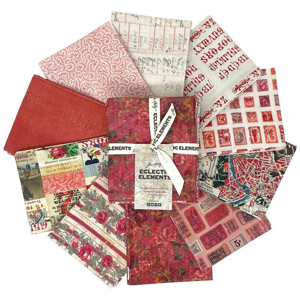 Tim Holtz: Red Palette Fat Quarter Bundle- 10 Fat Quarters